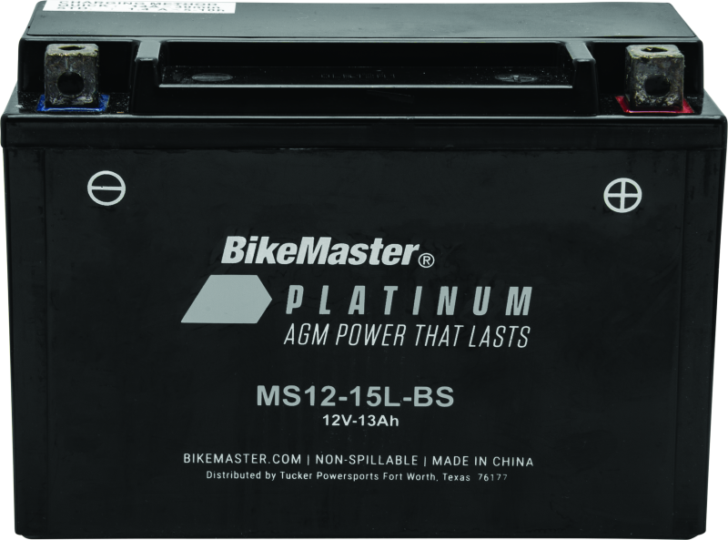 BikeMaster AGM Battery - MS12-15L-BS - BikeMaster