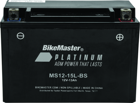 BikeMaster AGM Battery - MS12-15L-BS - BikeMaster