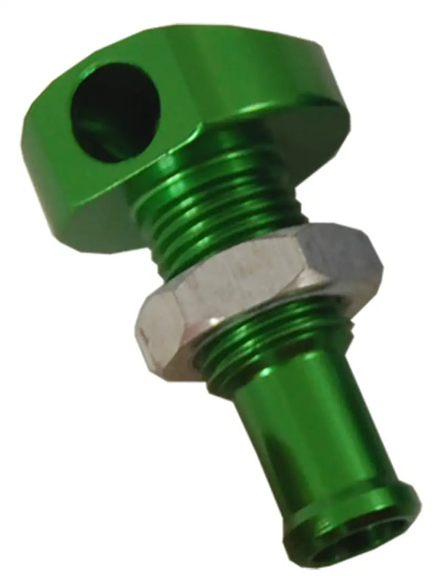 04-03-004 Billet Thru Hull Water Fitting Green 3/8’’ 90 Deg. - Thru-Hull Fittings