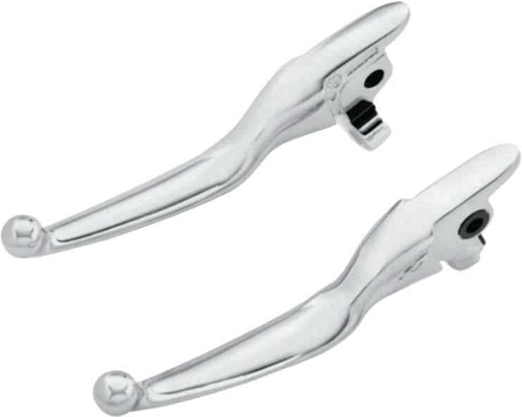 053884 Smooth Chrome Lever Set Flt 17 Up Except Tri Glide