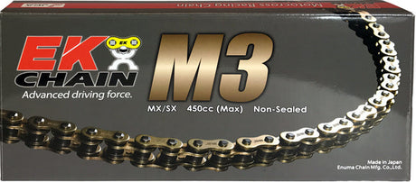 EK Chain M3 MX/SX 450cc Non-Sealed Solid Drive Chain Packaging, Powersports,ATV,Street,Parts for Powersports ATV UTV,AVADA - Best Sellers,New Products,Must Haves