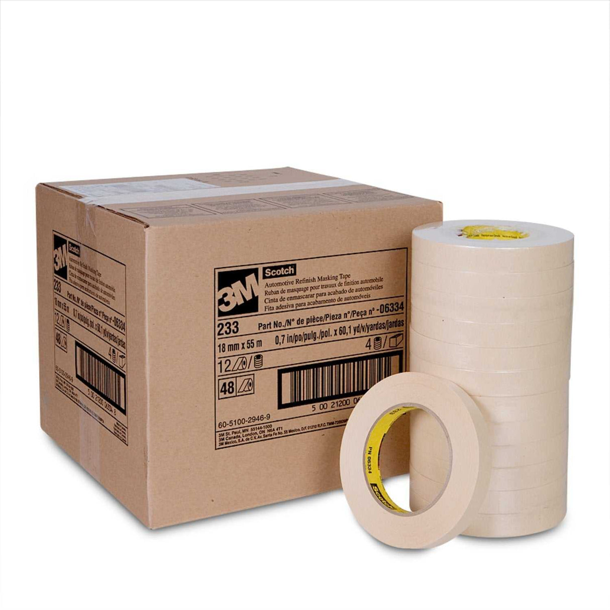 06334 3M Masking Tape Used For Automotive Paint Refinish Applications