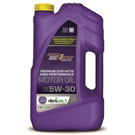 Royal Purple Premium Synthetic High Performance Multi-Grade 5W-30 Motor Oil - 5 Quart - RV and Auto Parts