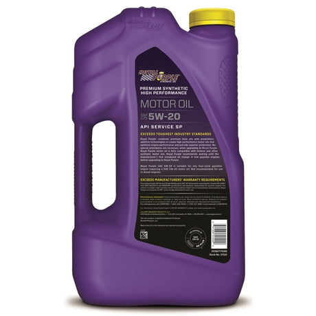 Royal Purple Premium Synthetic High Performance Multi-Grade 5W-20 Motor Oil - 5 Quart - RV and Auto Parts