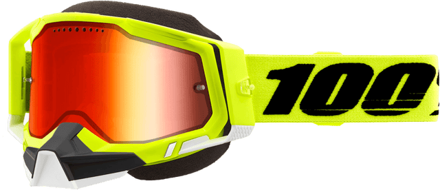 Racecraft 2 Snowmobile Goggle Yellow Mirror Red Lens