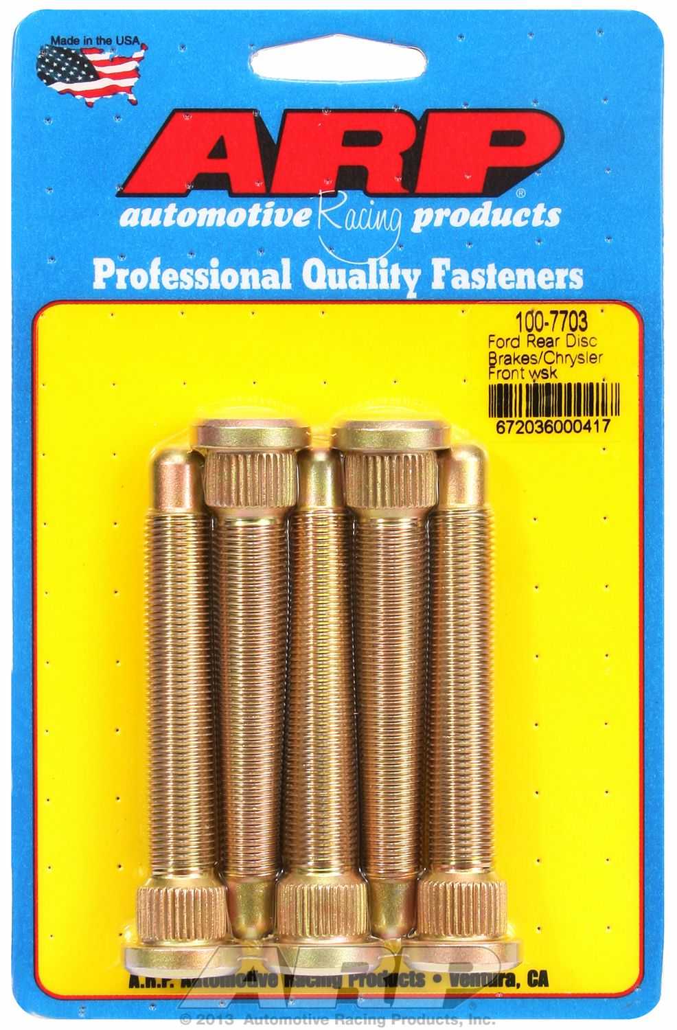 100-7703 ARP Fasteners Wheel Stud 1/2 Inch - 20 Thread Size