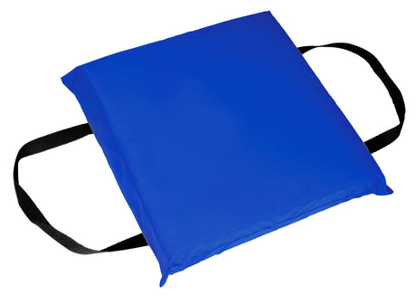 10001-00-A-BL Airhead Type IV Throwable Cushion Blue, designed for extra flotation during water emergencies. Durable, high-visibility blue cushion with black handles, built for demanding marine environments.