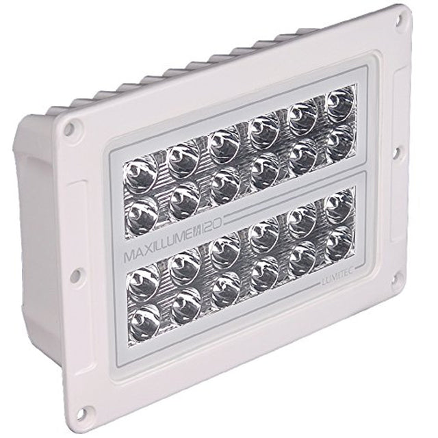 Lumitec Maxillume H120 Flush Mount LED Flood Light in white housing providing bright, reliable illumination.