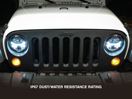 Raxiom 07-18 Jeep Wrangler JK LED Halo Headlights- Black Housing (Clear Lens) - J123773