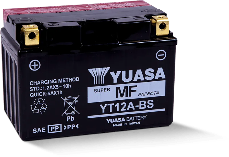 Yuasa YT12A-BS Maintenance Free AGM 12 Volt Battery (Bottle Supplied)