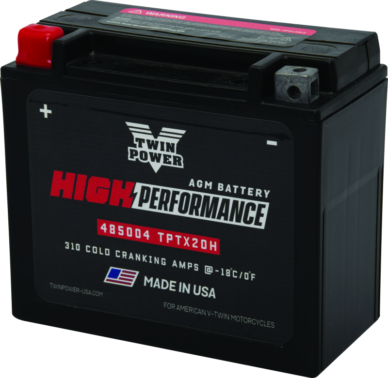 Twin Power YTX-20H High Performance Battery Replaces H-D 65991-82B Made in USA 310 CCA - TwinPower