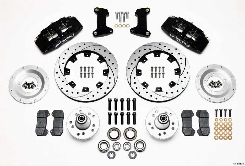 Wilwood 140-10742-D Wilwood Dynapro 6 Front Hub Kit 12.19in Drilled 74-80 Pinto/Mustang II Disc Spindle only