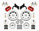 Wilwood 140-12022-DR Wilwood Forged Dynalite Front Kit 12.19in Drilled Red 65-68 Chevy Impala -Drum Spindle