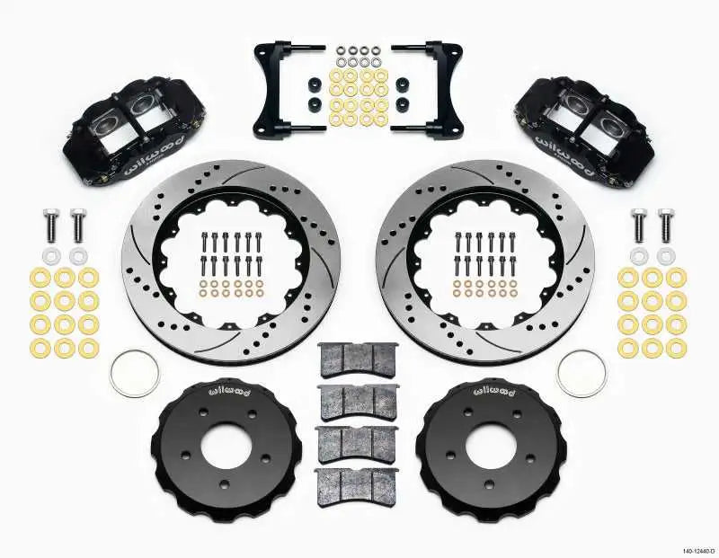 Wilwood 140-12440-D Wilwood Narrow Superlite 4R Front Hat Kit 14.00in Drill 2007-Up Jeep Wrangler