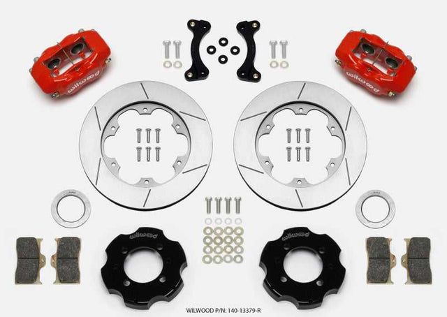 Wilwood 140-13379-R Wilwood Forged Dynalite Front Hat Kit 11.00in GT Rotor Red 95-05 Miata