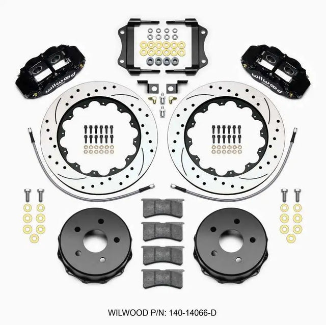 Wilwood 140-14066-D Wilwood Narrow Superlite 4R Rear Kit 14.00in Drilled 2007-up Jeep JK w/Lines