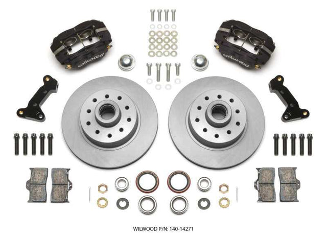 Wilwood 140-14271 Wilwood Forged Dynalite Front Kit 11.03in 1 PC Rotor&Hub 74-80 Pinto/Mustang II Disc Spindle only