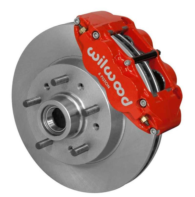 Wilwood 140-14474-R Wilwood Narrow Superlite 6R Front Brake Kit 11.86in Red 64-70 GM C10 w/ Factory Drum Spindles