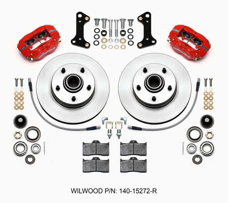 Wilwood 140-15272-R Wilwood Forged Dynalite-M Front Kit 11.00in 1 PC Rotor&Hub Red 67-69 Camaro 64-72 Nova Chevelle