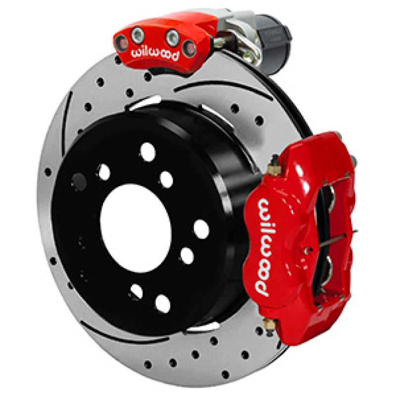 Wilwood 140-16146-DR Wilwood Forged Dynalite Rear Electronic Parking Brake Kit - Red Powder Coat Caliper - D/S Rotor