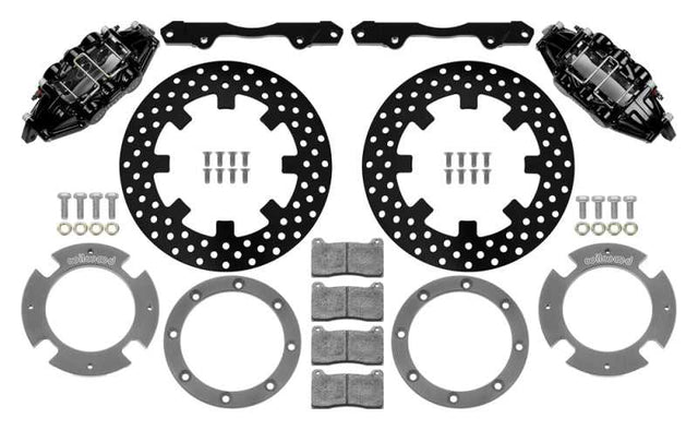 Wilwood 140-16628-D Wilwood 17-21 Can-Am X3RS Black Front Kit 11.25in - Drilled Rotors