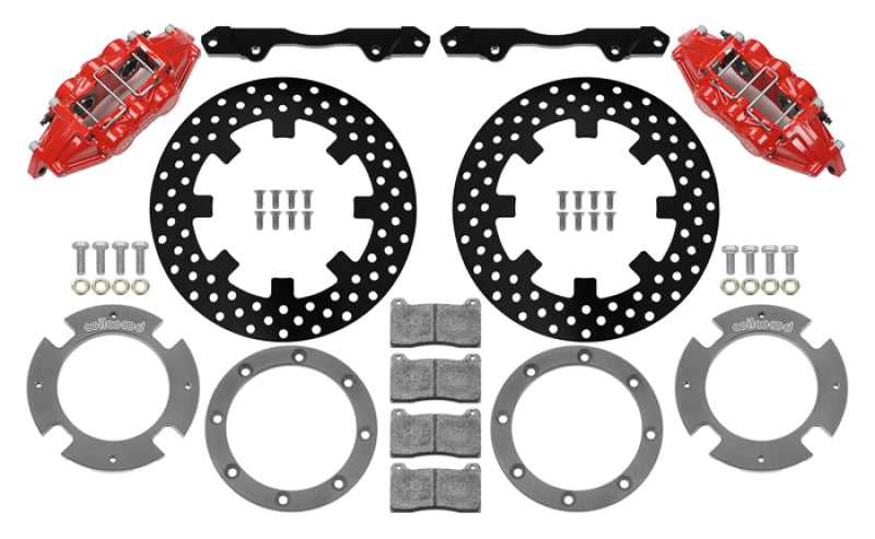 Wilwood 140-16629-DR Wilwood 17-21 Can-Am X3RS Red Rear Kit 11.25in - Drilled Rotors