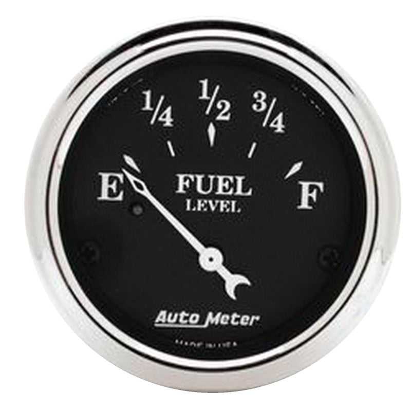 AutoMeter 1717 Autometer 2 1/16in 240 Ohm to 33 Ohm Old Tyme Black Electric Fuel Level Gauge