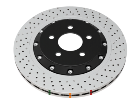 DBA 2022+ Volkswagen Golf R Mk8 5000 Series Cross Drilled & Dimpled 2 Piece Front Brake Rotor - 53927SLVXD