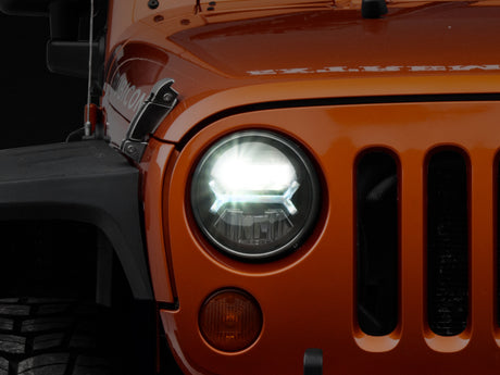 Raxiom 07-18 Jeep Wrangler JK LED Halo Headlights- Black Housing (Clear Lens) - J123773