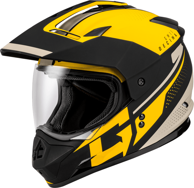 A11161223 Gmax Gm-11 Decima Helmet Matte Black/Yellow/Grey Xs - RV and Auto Parts