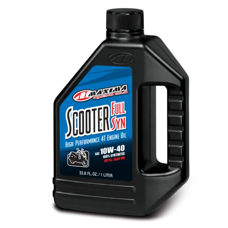 Maxima Racing Oils Scooter Full Synthetic 10w40 - 1 Liter High Performance 4T Engine Oil Bottle