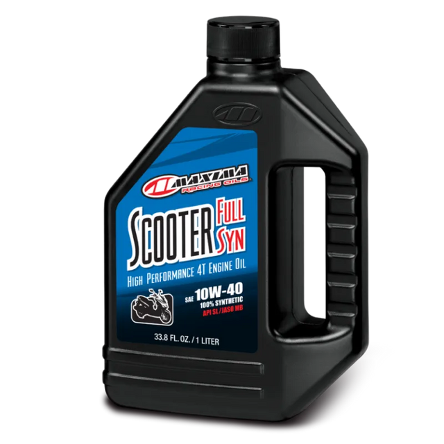 Maxima Racing Oils Scooter Full Synthetic 10w40 - 1 Liter High Performance 4T Engine Oil Bottle