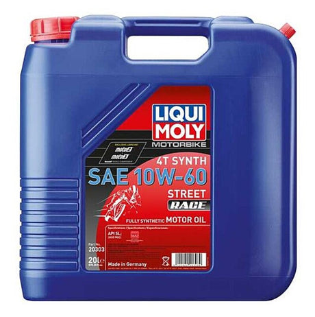 LIQUI MOLY 20L Motorbike 4T Synth SAE 10W60 Street Race - LIQUI MOLY