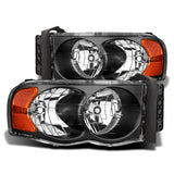 Raxiom 02-05 Dodge RAM 1500 Crystal Headlights- Black Housing (Clear Lens) - R110143