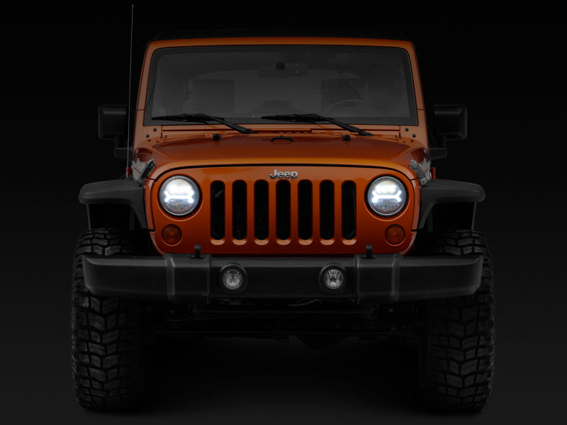 Raxiom 07-18 Jeep Wrangler JK LED Halo Headlights- Black Housing (Clear Lens) - J123773