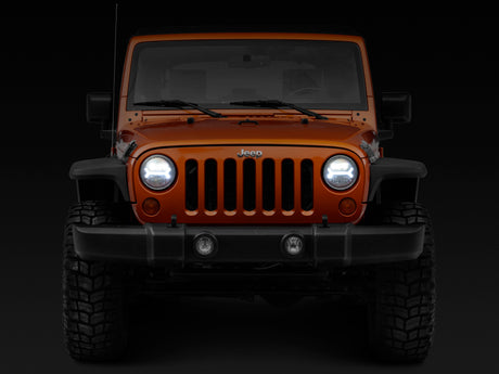 Raxiom 07-18 Jeep Wrangler JK LED Halo Headlights- Black Housing (Clear Lens) - J123773