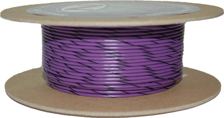 NWR-70-100-20 Namz Custom Cycle 100' Spool 20-Gauge Wire (Violet/Black Stripe) - RV and Auto Parts