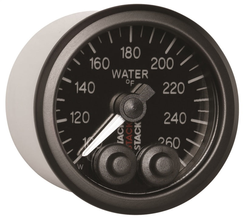 Autometer Stack Pro Control 52mm 100-260 deg F Water Temp Gauge - Black (1/8in NPTF Male) - ST3508