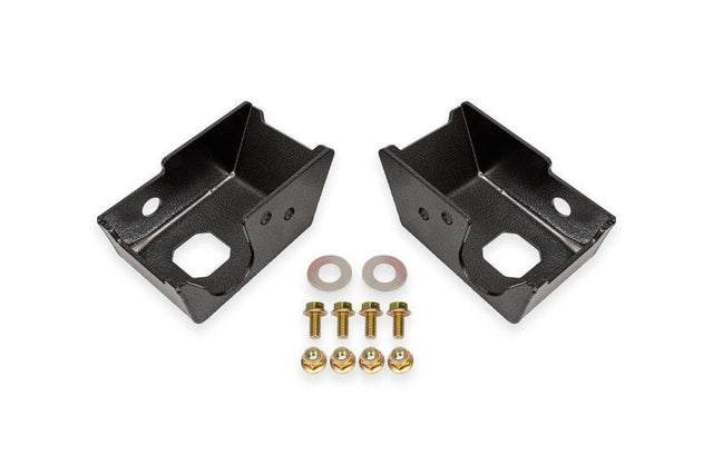 BMR 21-24 Ford Bronco Rear Shock Mount Skid Plates - Black Hammertone - BMR Suspension