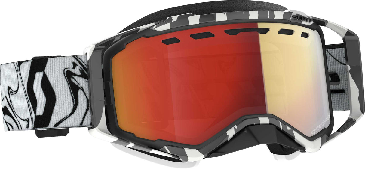 SCOTT 278603-7082341 Prospect Goggle Snow Cross Ls Marble Blk/Wht W/Ls Red Chrome