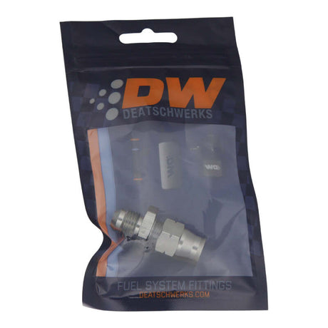 DeatschWerks 6AN Male Flare to 3/8in Hardline Compression Adapter - Includes 1 Olive Insert - DeatschWerks