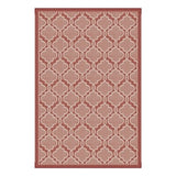 Lippert All Weather 8'X12' Terracotta outdoor rug with stylish geometric pattern.