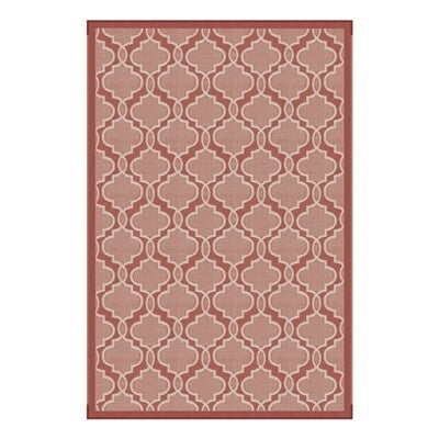 Lippert All Weather 8'X12' Terracotta outdoor rug with stylish geometric pattern.