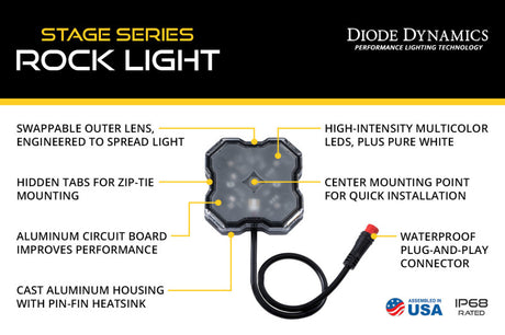 Diode Dynamics Stage Series RGBW LED Rock Light (Add-on 2-pack) - DD7461