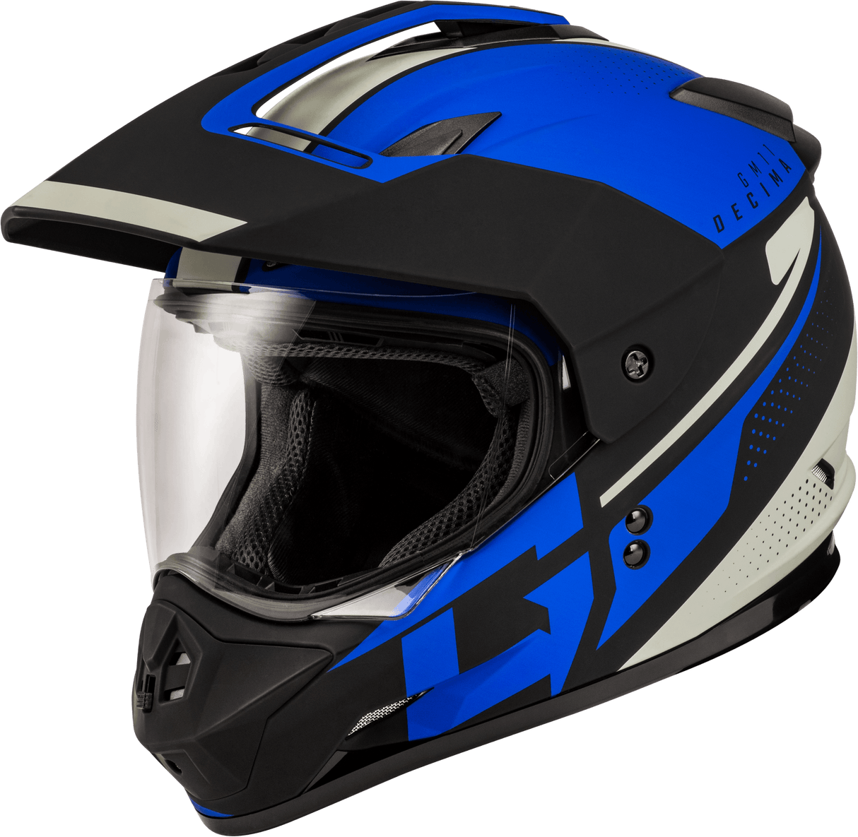 A1116113 Gmax Gm-11 Decima Helmet Matte Black/Blue Xs - RV and Auto Parts