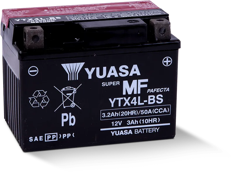 Yuasa YTX4L-BS Maintenance Free AGM 12 Volt Battery (Bottle Supplied)