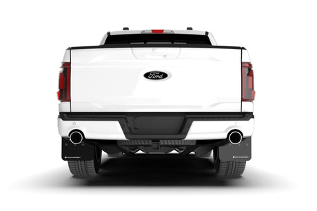 Rally Armor 21-24 Ford F-150 (Excl. Raptor) Black UR Mud Flap w/White Logo - Rally Armor