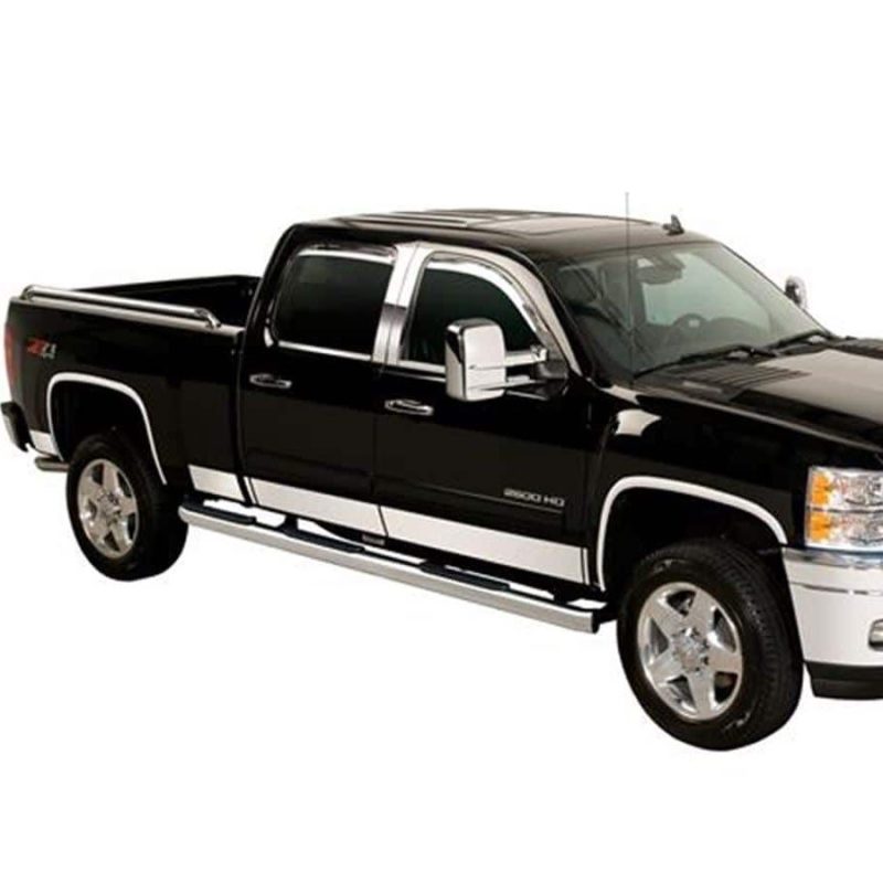 Putco 07-13 Silverado Crew Cab 6.5 Short Box - 6in Wide - 14pcs Stainless Steel Rocker Panels - 9751206