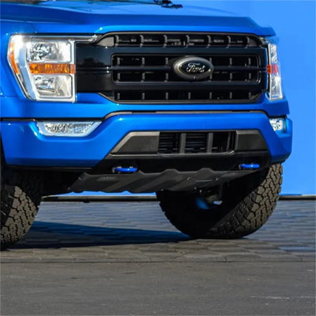 Ford Racing 2021+ Ford F-150 Front Skid Plate Kit with Raptor Enhanced Protection and Robust Aluminum Construction.