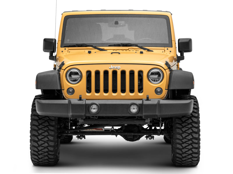 Raxiom 97-18 Jeep Wrangler TJ/JK 7-Inch LED Headlights w/ Halos- Black Housing (Clear Lens) - J155018